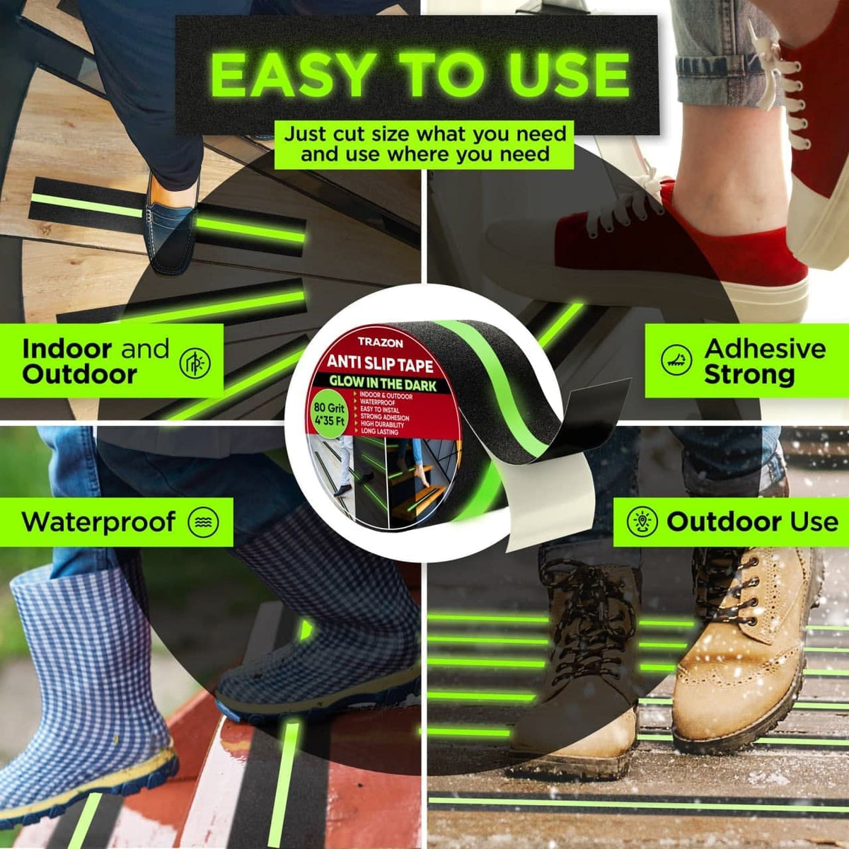 Anti Slip Tape – Stop Slips Anywhere Stairs | Bathroom | Kitchen | Wet Surfaces