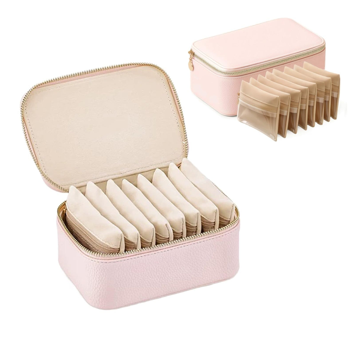 Portable Jewellery Organizer Bag with Zipper Bags