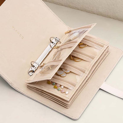 Luxury Portable Leather Jewelry Storage Book | Elegant, Secure & Take It Everywhere.