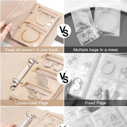 Luxury Portable Leather Jewelry Storage Book | Elegant, Secure & Take It Everywhere.