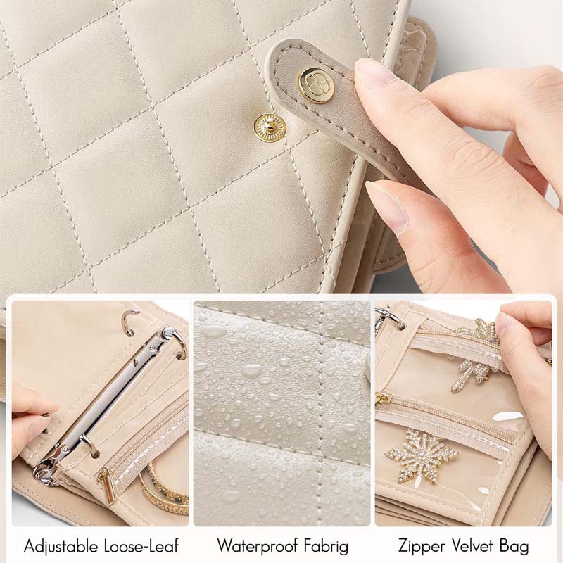 Luxury Portable Leather Jewelry Storage Book | Elegant, Secure & Take It Everywhere.