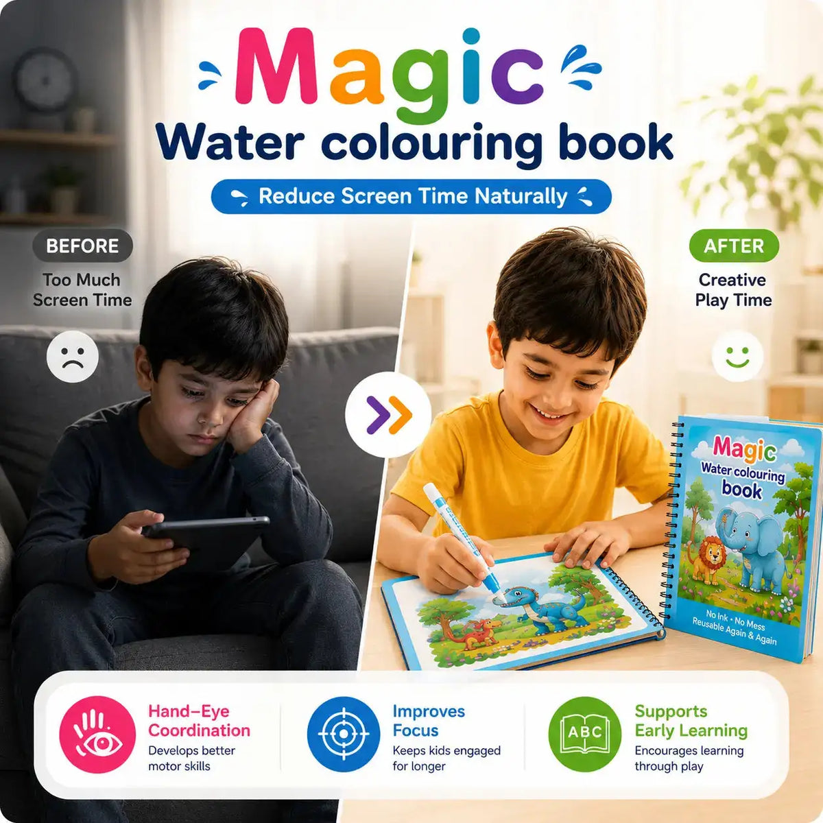Magic Water Colouring Book