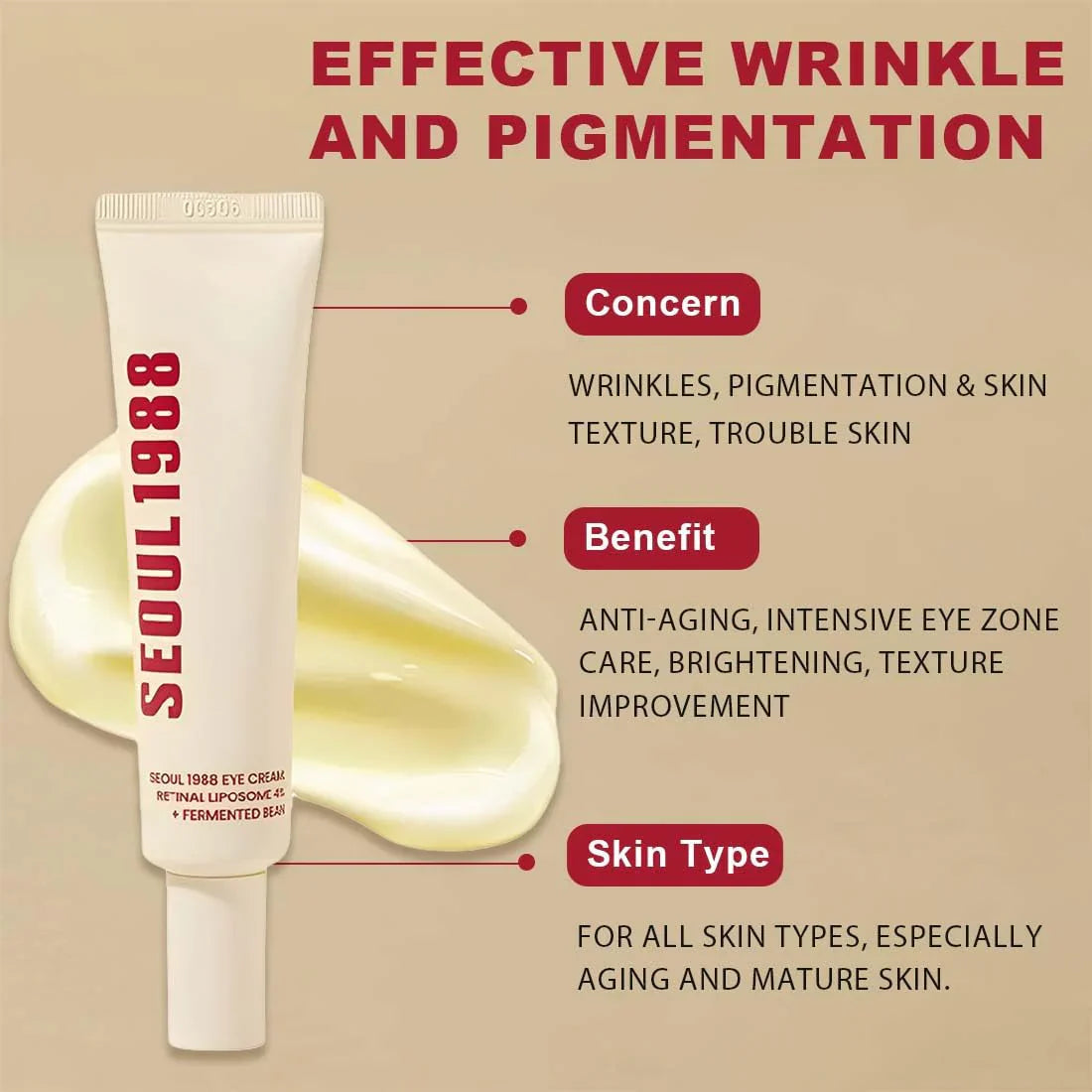 K-SECRET SEOUL 1988 Retinal Eye Cream | Dark Circle, Fine Lines, Wrinkles